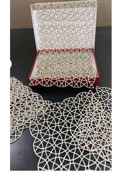 Angles Model Kahverengi 5 Parça Salon Takımı Dantel Masa Örtüsü Runner Seti