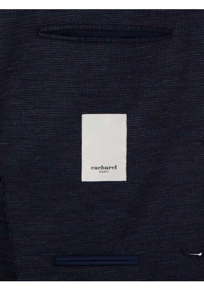 Cacharel Lacivert Slim Fit Mikro Desen Yün Karışımlı Takım Elbise