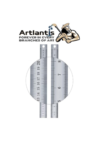 Çelik Cetvel 30 Cm İnç Ölçülü 1 Adet Paslanmaz Çelik Metal Çetvel 30 Santimetre Çok Renkli