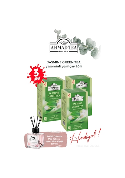 Yasemin Aromalı 3 Paket Yeşil Çay 20'li Ve Oda Kokusu