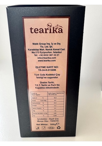 Tearika Geleneksel Rize Çayı Mayıs Hasadı Doğal Siyah Çay 10 x 1 KG + 500 G