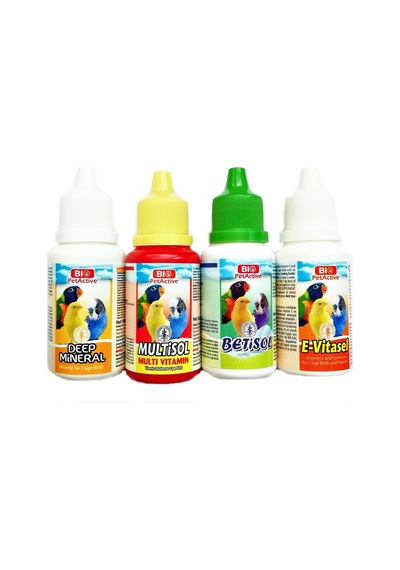 Kafes Kuşları Kanarya Muhabbet Kuşu Papağan Kuş Vitamini 4 Lü Set