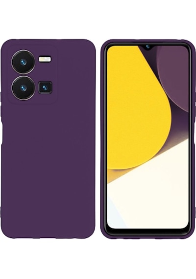Vivo Y22S Uyumlu Silikon Kılıf - Kamera Korumalı Esnek Pastel Renk Kapak - Mor
