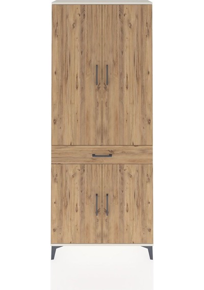 Arges Dolap 4 Raflı Tek Çekmeceli 4 Kapaklı 88x30x221 Aytaşı-çam Aytaşı