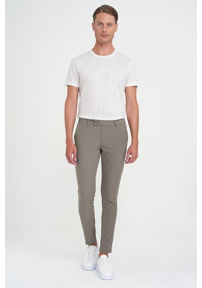 Efor Slim Fit Yan Cepli Düz Esnek Casual Vizon Pantolon P 1144 Vizon