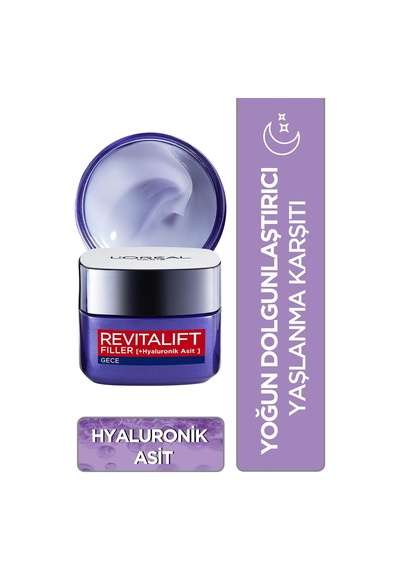 Revitalift Filler Yoğun Dolgunlaştırıcı Hyaluronik Asit İçeren Yaşlanma Karşıtı Gece Kremi 50 Ml