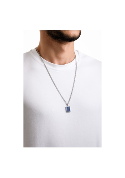 So Chic Lapis Taşlı 65 Cm Çelik Erkek Kolye