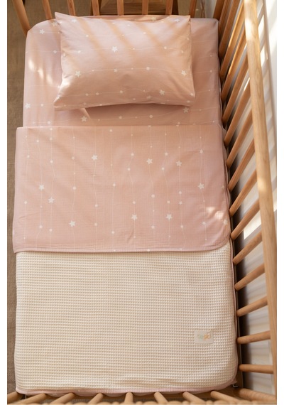 Esti Baby Bebek & Çocuk Uyku Seti 3'lü Pike Takımı 70x120 CM Lastikli Çarşaf - Örtü - Yastık Kılıfı