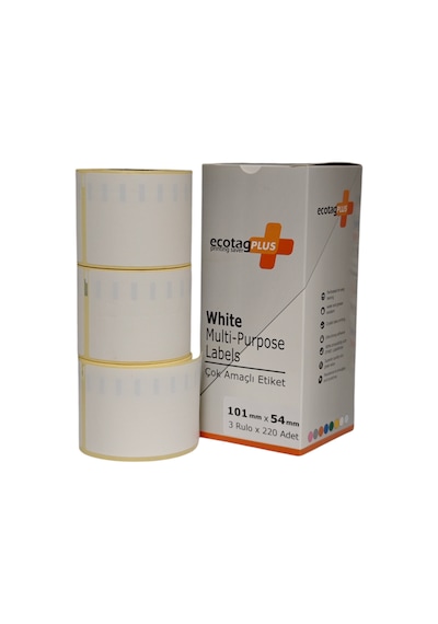 Ecotagplus Dymo Muadili Etiket - 101 Mm X 54 Mm - 3 X 220 Adet - Eko Paket - 99014 1