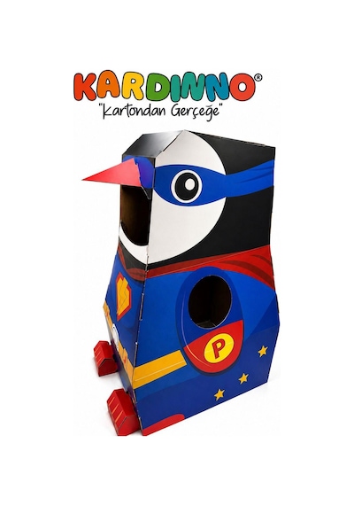Kardinno Hero Pengo Eğitici Oyuncak Karton Giyilebilir Çocuk Kostümü Etkinlik Parti Kostümü Çok Renkli