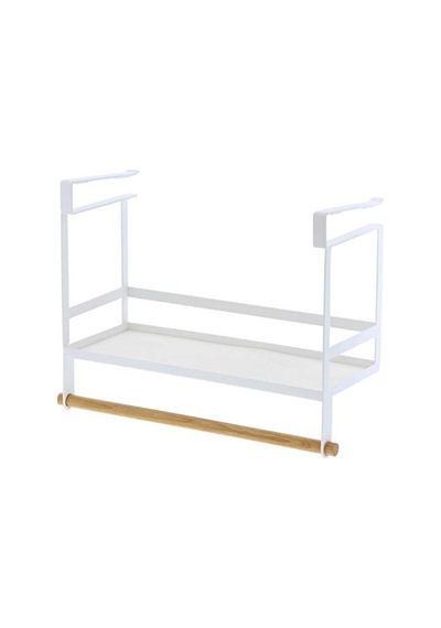 Alt Raf Baharat Rafı Beyaz Çelik Ahşap Minimalist 32 5 X 12 5 X 24 5 Cm Çok Renkli