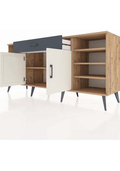 Hyperion Konsol 7 Raflı Tek Çekmeceli 2 Kapaklı 176x44x83 Çam-aytaşı/antrasit Aytaşı/antrasit Hyperion Konsol 7 Raflı Tek Çekmeceli 2 Kapaklı 176x44x83 Çam-aytaşı/antrasit Aytaşı/antrasit