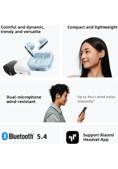 Xiaomi Redmi Buds 6 Aktif Bluetooth Kulaklık 30 Saat Uzun Pil Ömrü 5 Ayar Modu Kablosuz Kulaklık