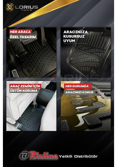 Rizline Ford Focus 1 1998-2004 Bej 3D Havuzlu Paspas