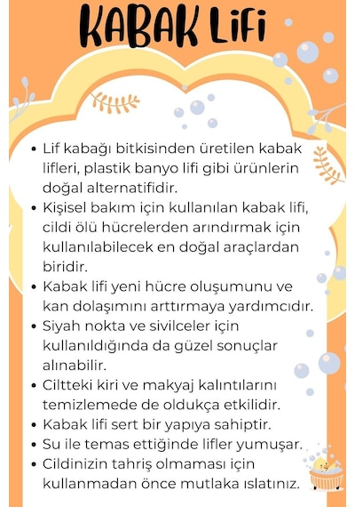 Doğal Kabak Lifi Banyo Hamam Uzun Sırt Kesesi İp Saplı 11x71 Cm