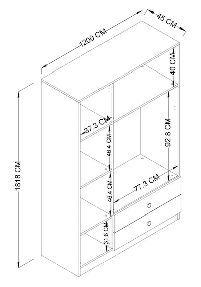 Yaman Çam 3 Kapılı 2 Çekmeceli Elbise Dolabı - Gardırop Atlantik Çam