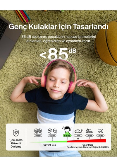 Belkin Soundform Mini Çocuk Kablosuz Kulaklık Pembe Dahili Mikrofon, 30 Saat Çalma, Eğlenceli Çıkartmalar, Okul Ve Seyahat İçin, iPhone, Apple iPad, Galaxy Uyumlu