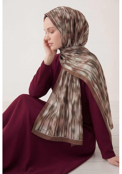 Silk Home Su Yolu Desen Sütlü Kahve 75x195 Soft Şal Çok Renkli