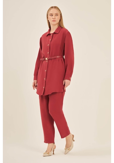 Ftz Women Kadın Pantolonlu Takım Bordo 31035 Bordo