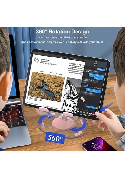 Powermaster Pm-24571 Q16 360 Derece Hareketli Şeffaf Ipad Tablet Ve Telefon Tutucu Stand