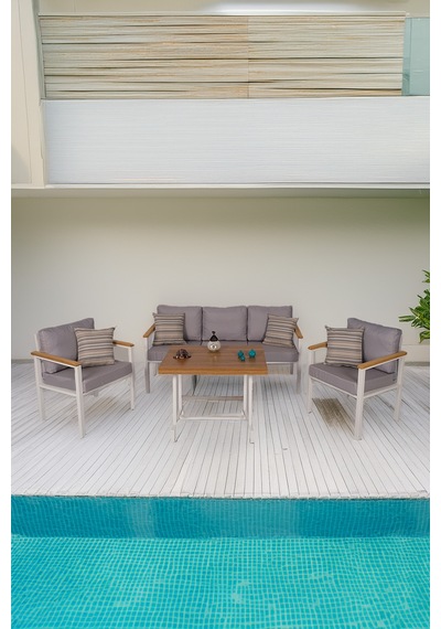 Neokas Bahçe Takımı, Balkon Mobilyası, 1+1+3+masa, Kafe Koltuğu, Bekleme Alanı Koltuğu