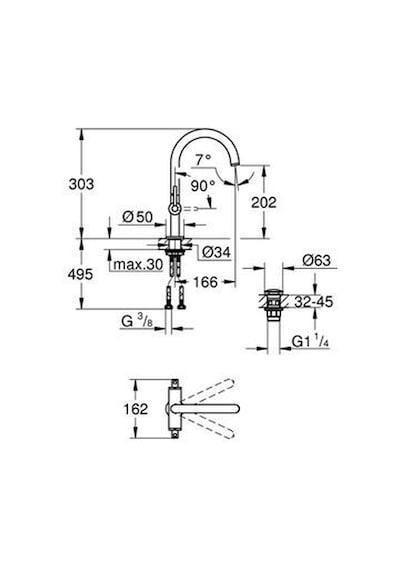 Grohe Atrio Yeni Çift Kumandalı Lavabo Bataryası L 21022003