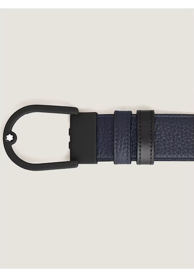 Montblanc At Nalı Tokalı 35 Mm Çift Taraflı Deri Kemer 222413 Lacivert