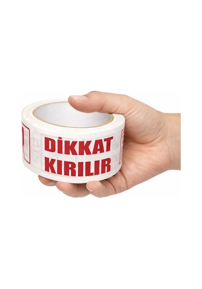 Tr 5 Adet Dikkat Kırılır Koli Bandı 45x100 Mt Kırılabilir Uyarı Baskılı Güçlü Paketleme Bantı