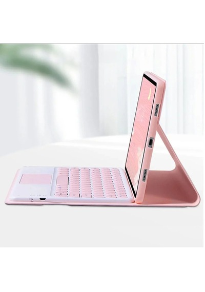 Tab M10 Tb328fu Bt Touchpad Klavye+mouse+stand Kılıf-bkk7 Pembe