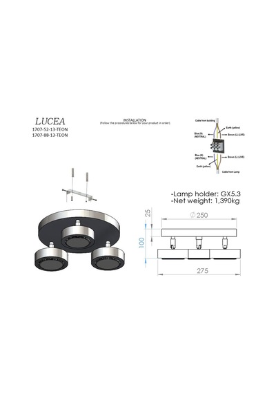 Zeon 3'lü Antik Lak Yuv. Plafonyer 3xgx5.3 Diğer