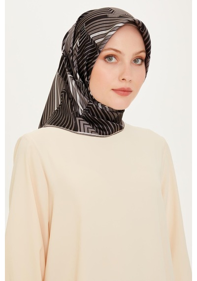 Armine İpek Eşarp 2025 Kış - 9218-81 Twill - Siyah