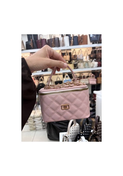 Mimoza Kadın Kapitone Küçük Boy Çanta Pembe