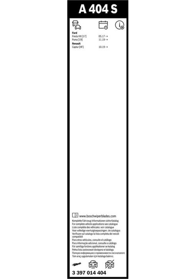 Bosch Silecek Süpürgesi 700/340 Mm Aerotwın A404s Ford Fıesta Vıı/puma-renault Captur Iı
