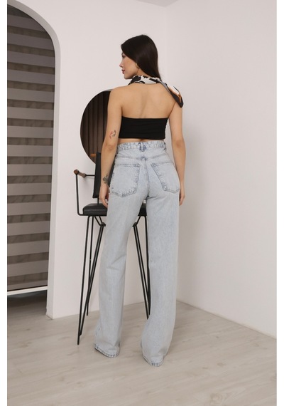 Modanida Kadın Buz Mavisi Yüksek Bel Palazzo Baggy Kot Pantolon Wide Leg Bol Paça Jean Kot Pantolon Gümüş Gümüş Modanida Kadın Buz Mavisi Yüksek Bel Palazzo Baggy Kot Pantolon Wide Leg Bol Paça Jean Kot Pantolon Gümüş Gümüş