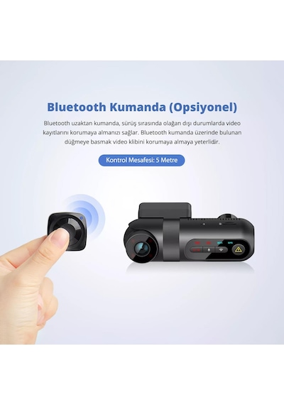 Viofo T130 3 Kameralı Wifi Gps Modüllü Qhd 2K Araç Kamerası
