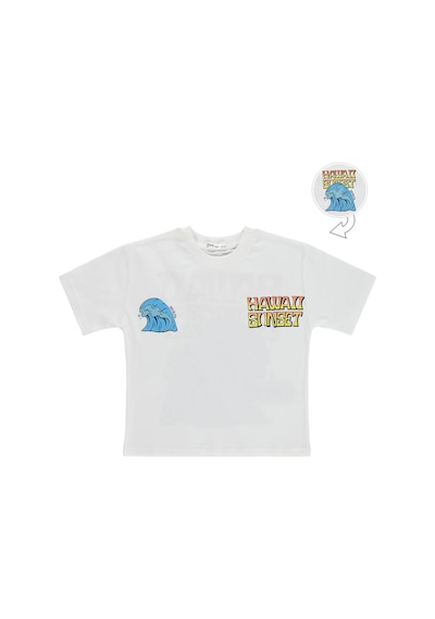 Civil Boys Hawaii Sunset Baskılı 6-9 Yaş Tişört - Kırık Beyaz