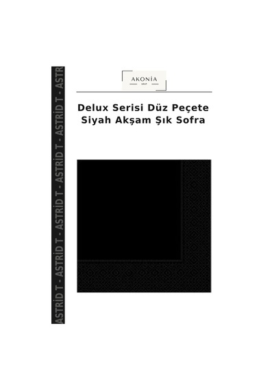 Delux Serisi Düz Peçete Siyah Akşam Şık Sofra