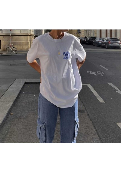 Noıssey Beyaz Baskılı Oversize