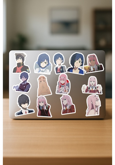 Darling İn The Franxx Anime Telefon Laptop Bullet Journal Yapışkanlı Folyo Sticker Paketi 23 Adet Çok Renkli