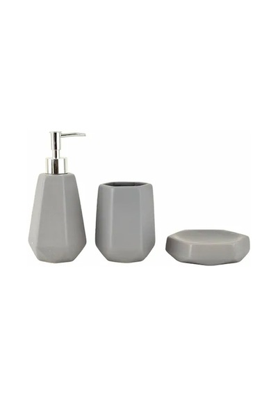 Karaca Home Ruby Banyo Aksesuarları 3'Lü Set Gri