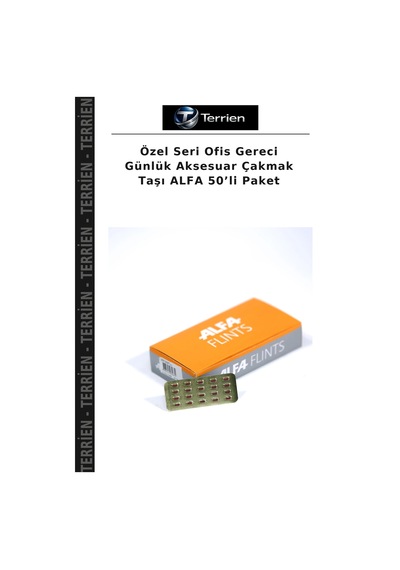 Özel Seri Ofis Gereci Günlük Aksesuar Çakmak Taşı Alfa 50 Li Paket