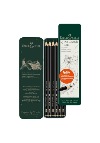 Faber-castell Pitt Matt Dereceli Kurşun Kalem Seti, 6 Lı, 2b-12b, Çok Renkli