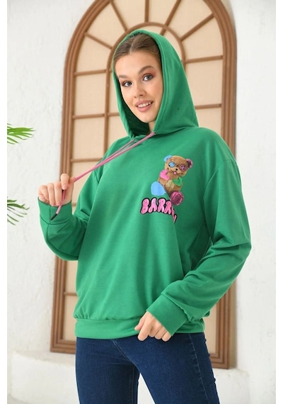 Altamira Unisex Barrow Baskılı Oversize Kapşonlu Sweatshirt 001