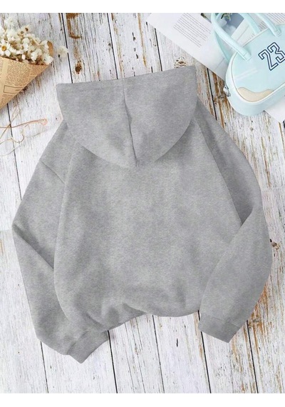 Uyguntarz Unisex Classical Baskılı Oversize Sweatshirt Gri