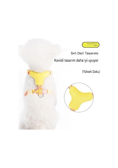 Yacel Köpek Tasması Ve Gezdirme Halatı Gögüs Ve Sırt Setli Reflektörlü Sarı, S