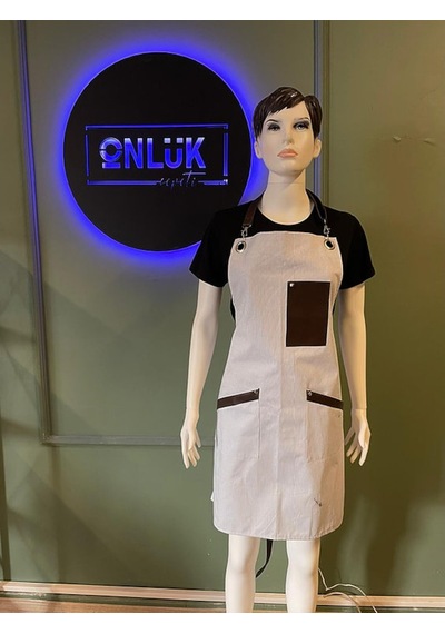 Cafe Garson Şef Önlük Modelleri Boyundan Askılı Önlük