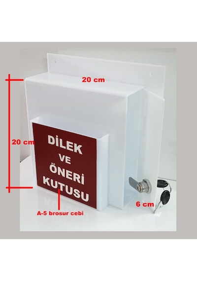 Dilek Öneri Kutusu İş Güvenliği Kutusu Pleksi Beyaz-Kırmızı A-5