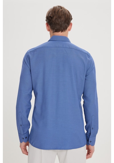 Erkek Mavı Slim Fit Dar Kesim %100 Pamuk Düğmeli Yaka Oxford Gömlek Mavı Erkek Mavı Slim Fit Dar Kesim %100 Pamuk Düğmeli Yaka Oxford Gömlek Mavı