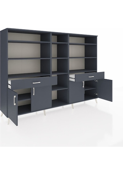 Hyperion Dolap 12 Raflı 2 Çekmeceli 4 Kapaklı 220x44x163 Antrasit Antrasit-antrasit Hyperion Dolap 12 Raflı 2 Çekmeceli 4 Kapaklı 220x44x163 Antrasit Antrasit-antrasit