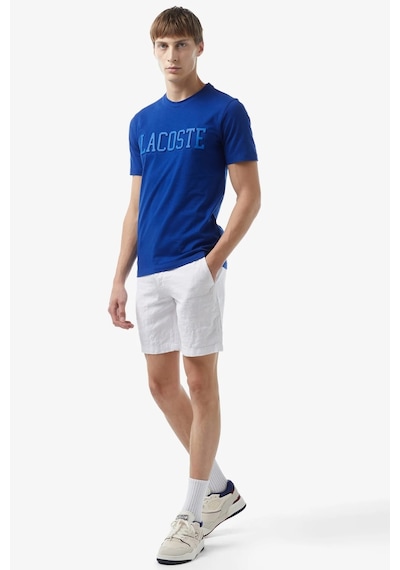 Lacoste Men's Slim Fit Linen Bermuda Shorts White Erkek Dar Kesim Keten Şort Beyaz